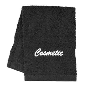 Show details for MAGIC 12X12 1.25 LBS WITH EMBROIDERED "COSMETIC" TOWEL WASHCLOTH BLACK Picture of MAGIC 12X12 1.25 LBS WITH EMBROIDERED "COSMETIC" TOWEL WASHCLOTH BLACK